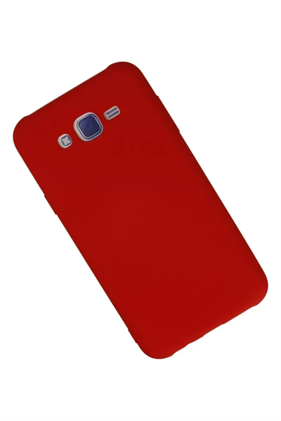 Samsung Galaxy J7 Kılıf Nano içi Kadife Silikon - Kırmızı