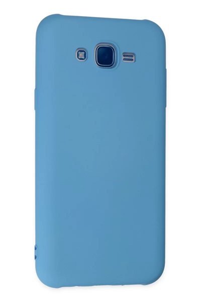 Samsung Galaxy J7 Kılıf Nano içi Kadife Silikon - Mavi