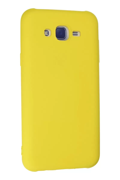 Samsung Galaxy J7 Kılıf Nano içi Kadife Silikon - Sarı