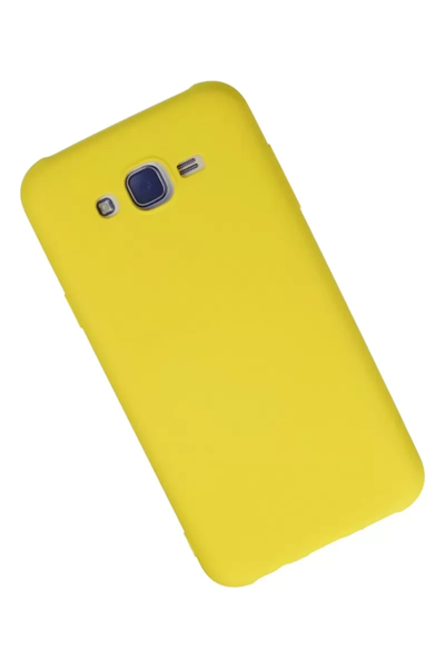 Samsung Galaxy J7 Kılıf Nano içi Kadife Silikon - Sarı