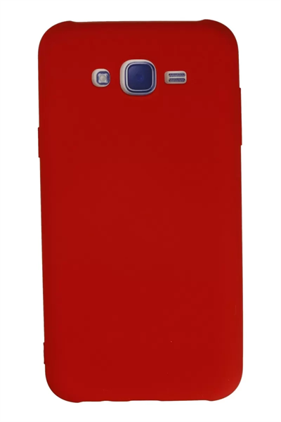 Samsung Galaxy J7 Kılıf Nano içi Kadife Silikon - Kırmızı
