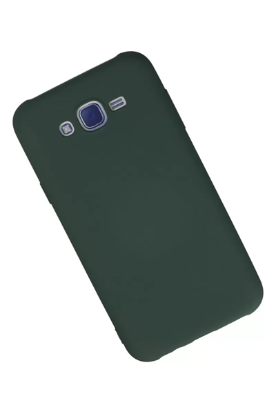 Samsung Galaxy J7 Kılıf Nano içi Kadife Silikon - Koyu Yeşil