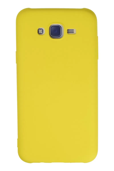 Samsung Galaxy J7 Kılıf Nano içi Kadife Silikon - Sarı