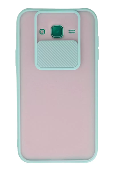 Samsung Galaxy J7 Kılıf Palm Buzlu Kamera Sürgülü Silikon - Turkuaz