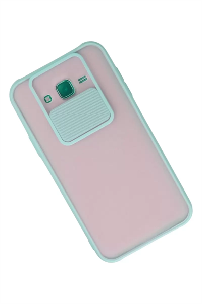 Samsung Galaxy J7 Kılıf Palm Buzlu Kamera Sürgülü Silikon - Turkuaz