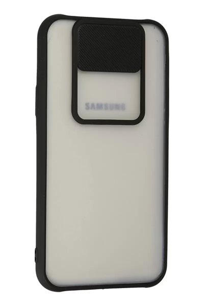 Samsung Galaxy J7 Kılıf Palm Buzlu Kamera Sürgülü Silikon - Siyah
