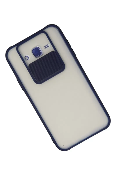 Samsung Galaxy J7 Kılıf Palm Buzlu Kamera Sürgülü Silikon - Lacivert