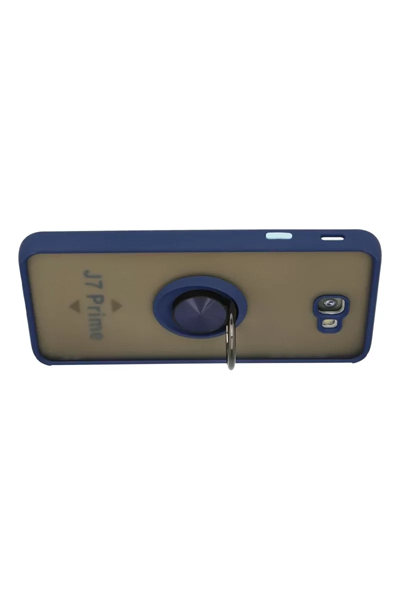 Samsung Galaxy J7 Prime Kılıf Montreal Yüzüklü Silikon Kapak - Lacivert
