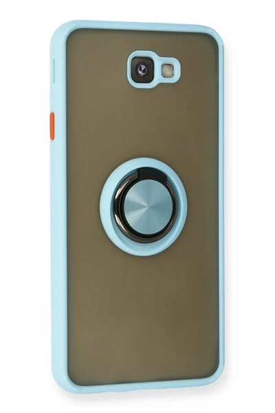 Samsung Galaxy J7 Prime Kılıf Montreal Yüzüklü Silikon Kapak - Buz Mavi