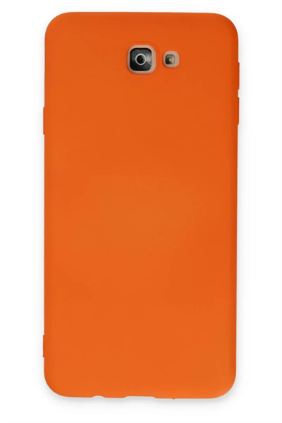 Samsung Galaxy J7 Prime Kılıf Nano içi Kadife Silikon - Turuncu