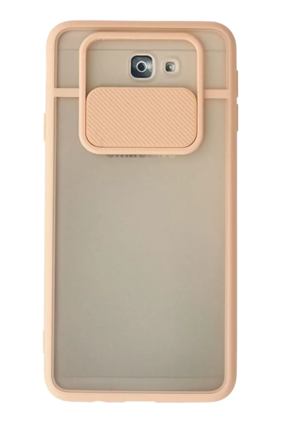 Samsung Galaxy J7 Prime Kılıf Palm Buzlu Kamera Sürgülü Silikon - Pembe