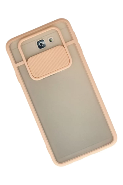 Samsung Galaxy J7 Prime Kılıf Palm Buzlu Kamera Sürgülü Silikon - Pembe