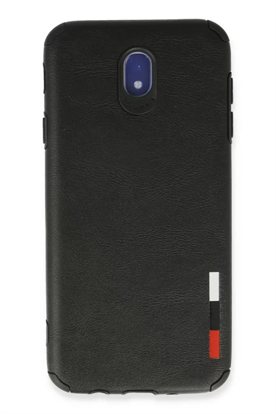 Samsung Galaxy J7 Pro / J730 Kılıf Loop Deri Silikon - Siyah