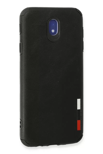 Samsung Galaxy J7 Pro / J730 Kılıf Loop Deri Silikon - Siyah