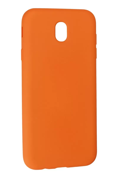 Samsung Galaxy J7 Pro / J730 Kılıf Nano içi Kadife Silikon - Turuncu