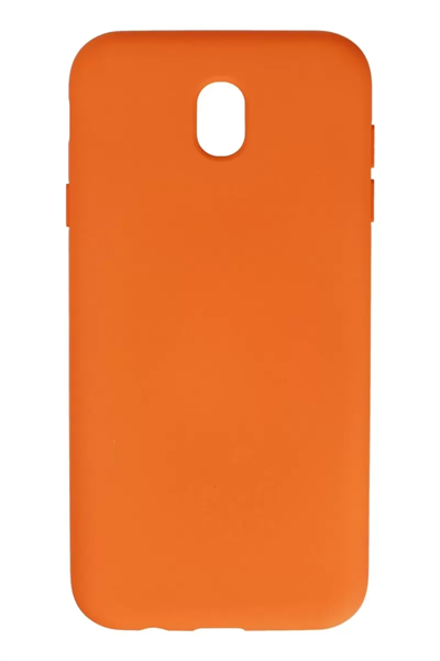 Samsung Galaxy J7 Pro / J730 Kılıf Nano içi Kadife Silikon - Turuncu
