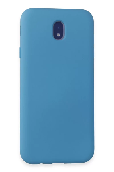 Samsung Galaxy J7 Pro / J730 Kılıf Nano içi Kadife Silikon - Mavi