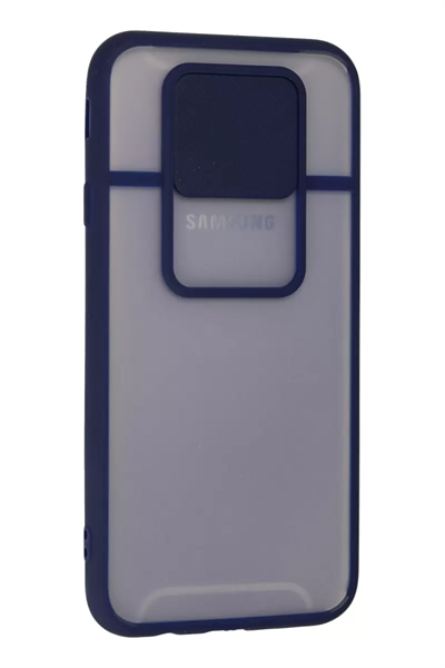 Samsung Galaxy J7 Pro / J730 Kılıf Palm Buzlu Kamera Sürgülü Silikon - Lacivert