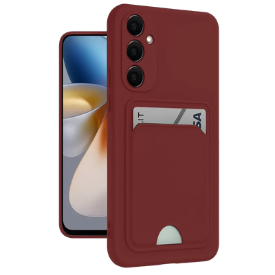 Samsung Galaxy M15 Kelvin Kartvizitli Silikon - Bordo