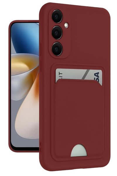 Samsung Galaxy M15 Kelvin Kartvizitli Silikon - Bordo