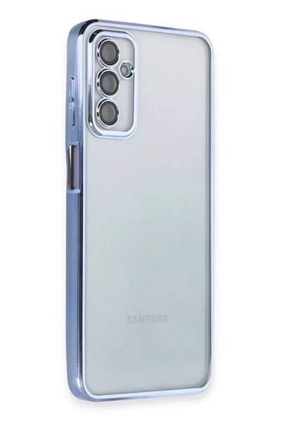 Samsung Galaxy M23 Kılıf Lensli Silikon - Açık Mavi