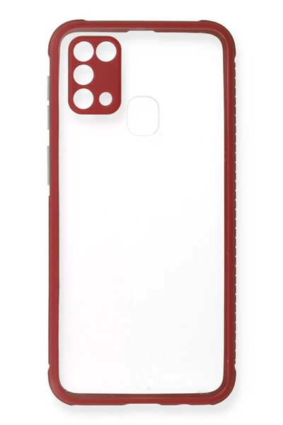 Samsung Galaxy M31 Kılıf Miami Şeffaf Silikon - Fuşya