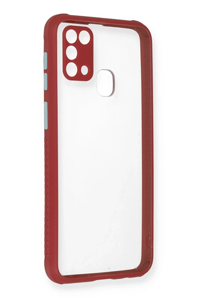 Samsung Galaxy M31 Kılıf Miami Şeffaf Silikon - Fuşya