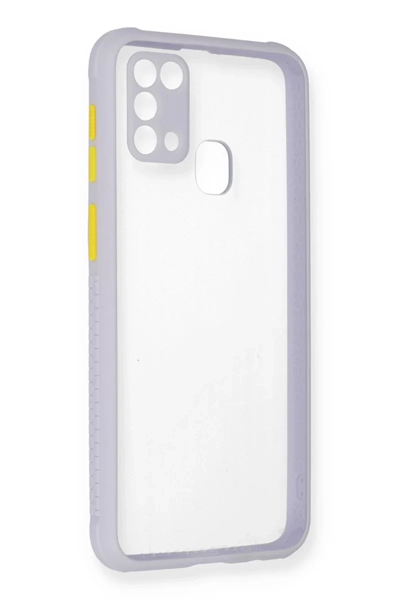 Samsung Galaxy M31 Kılıf Miami Şeffaf Silikon - Lila