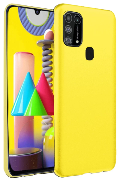 Samsung Galaxy M31 Kılıf Nano içi Kadife Silikon - Sarı
