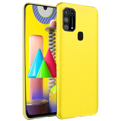 Samsung Galaxy M31 Kılıf Nano içi Kadife Silikon - Sarı