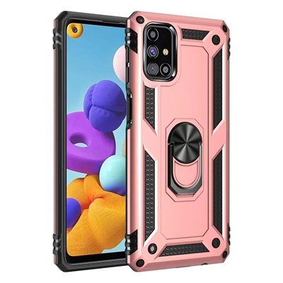 Samsung Galaxy M31S Kılıf Sofya Yüzüklü Silikon Kapak - Rose
