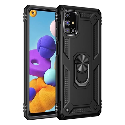 Samsung Galaxy M31S Kılıf Sofya Yüzüklü Silikon Kapak - Siyah