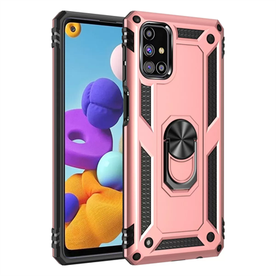 Samsung Galaxy M31S Kılıf Sofya Yüzüklü Silikon Kapak - Rose