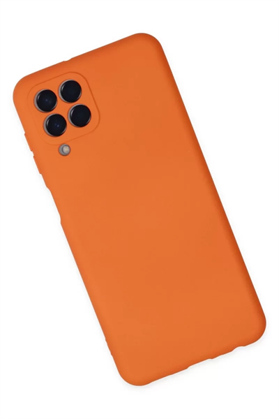 Samsung Galaxy M33 Kılıf Nano içi Kadife Silikon - Turuncu
