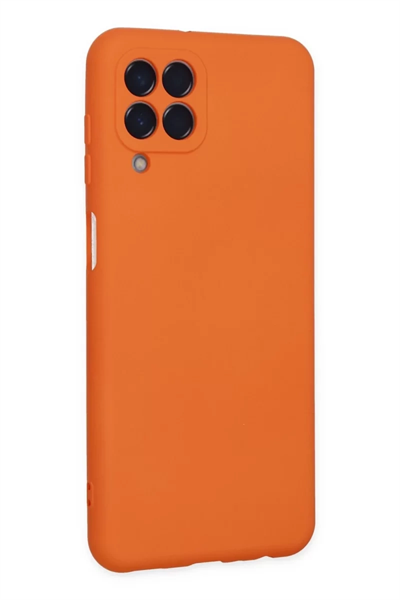 Samsung Galaxy M33 Kılıf Nano içi Kadife Silikon - Turuncu