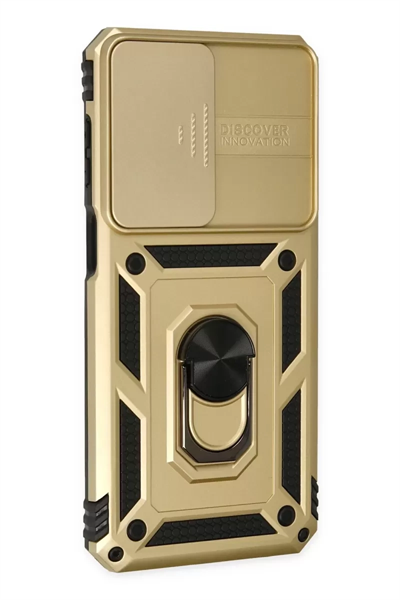 Samsung Galaxy M33 Kılıf Pars Lens Yüzüklü Silikon - Gold