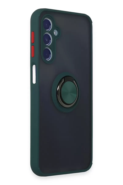 Samsung Galaxy M34 5G Kılıf Montreal Yüzüklü Silikon Kapak - Yeşil
