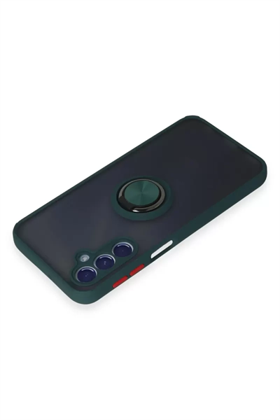 Samsung Galaxy M34 5G Kılıf Montreal Yüzüklü Silikon Kapak - Yeşil