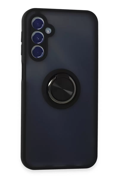 Samsung Galaxy M34 5G Kılıf Montreal Yüzüklü Silikon Kapak - Siyah