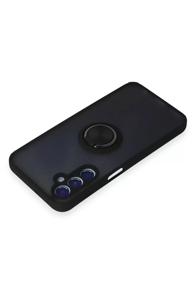 Samsung Galaxy M34 5G Kılıf Montreal Yüzüklü Silikon Kapak - Siyah