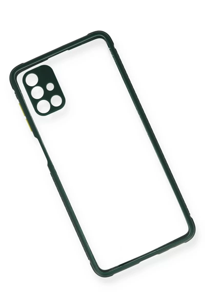 Samsung Galaxy M51 Kılıf Miami Şeffaf Silikon - Koyu Yeşil