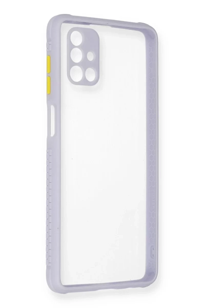 Samsung Galaxy M51 Kılıf Miami Şeffaf Silikon - Lila