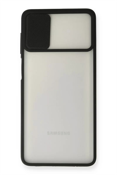 Samsung Galaxy M51 Kılıf Palm Buzlu Kamera Sürgülü Silikon - Siyah