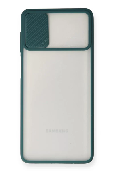 Samsung Galaxy M51 Kılıf Palm Buzlu Kamera Sürgülü Silikon - Yeşil