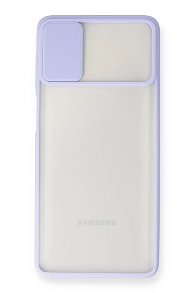 Samsung Galaxy M51 Kılıf Palm Buzlu Kamera Sürgülü Silikon - Lila