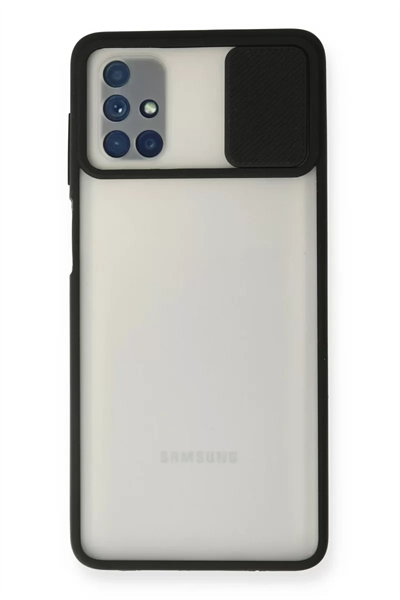 Samsung Galaxy M51 Kılıf Palm Buzlu Kamera Sürgülü Silikon - Siyah