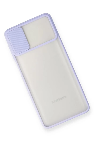 Samsung Galaxy M51 Kılıf Palm Buzlu Kamera Sürgülü Silikon - Lila