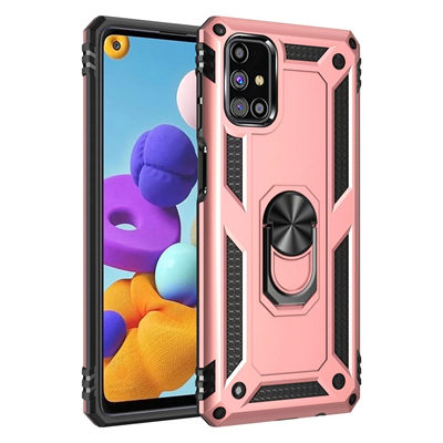 Samsung Galaxy M51 Kılıf Sofya Yüzüklü Silikon Kapak - Rose