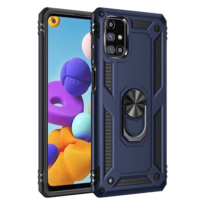 Samsung Galaxy M51 Kılıf Sofya Yüzüklü Silikon Kapak - Lacivert