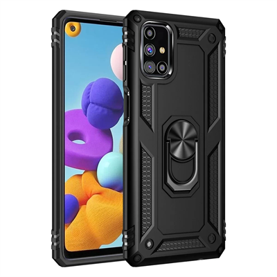 Samsung Galaxy M51 Kılıf Sofya Yüzüklü Silikon Kapak - Siyah